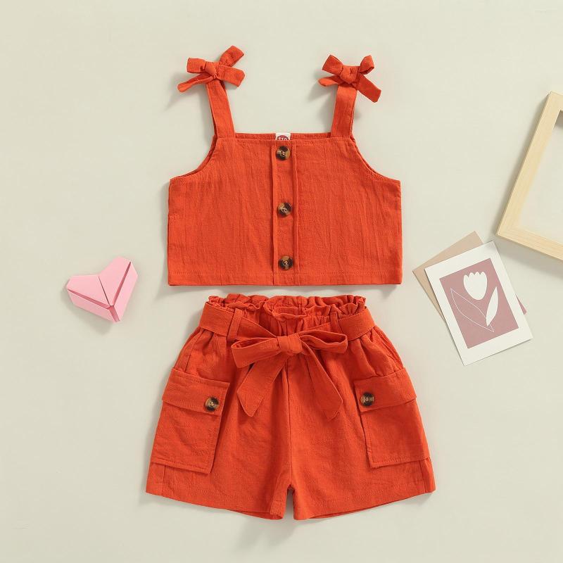 Clothing Sets CitgeeSummer Kids Girls Casual Suit Solid Color Sleeveless Sling Tops High Waist Loose Shorts Belt Clothes Set, Picture shown
Clothing Sets CitgeeSummer Kids Girls Casual Suit Solid Color Sleeveless Sling Tops High Waist Loose Shorts Belt Clothes Set, Picture shown