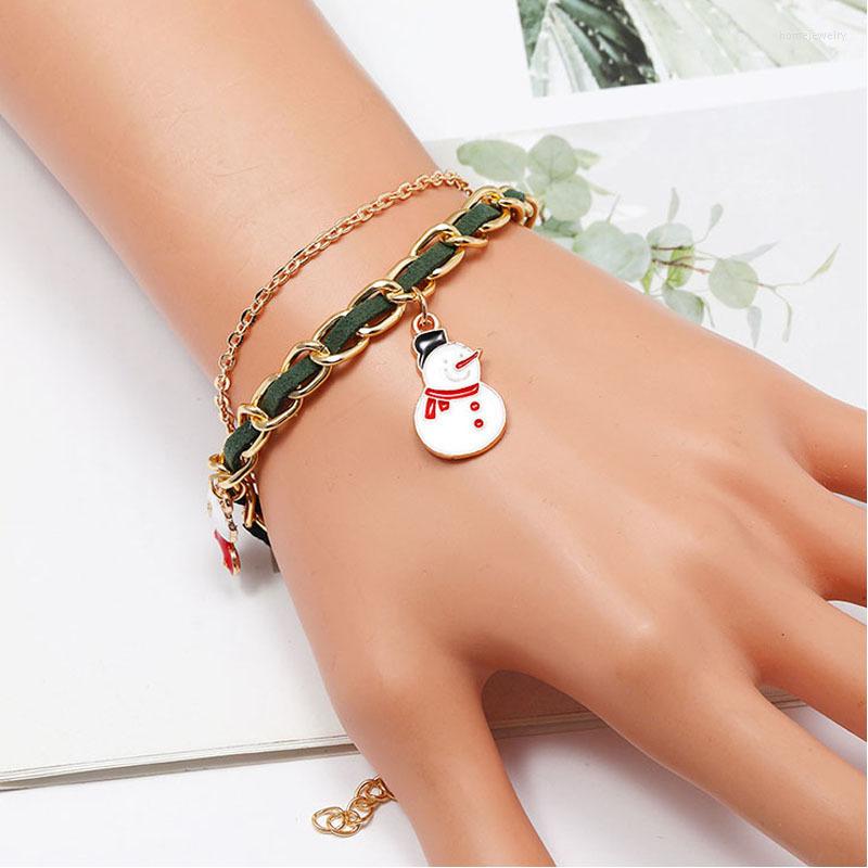 Link Bracelets Christmas Chain Braided Bracelet Alloy Dripping Snowman Hat Bell Tassel Pendant Carnival Party Jewelry
Link Bracelets Christmas Chain Braided Bracelet Alloy Dripping Snowman Hat Bell Tassel Pendant Carnival Party Jewelry