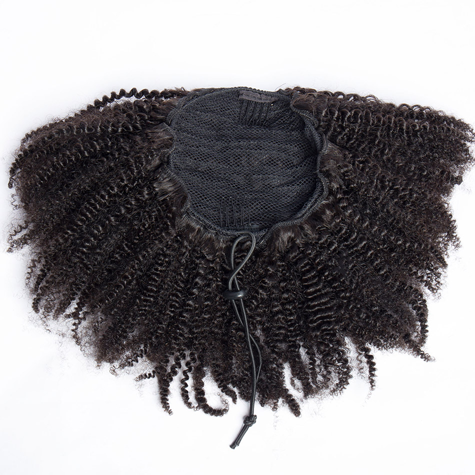 Afro Kinky Curly Ponytail Remy Hair Pieces For Women Natural Black Clip In Ponytails Drawstring 100% Human Hair 2022 top selling Products