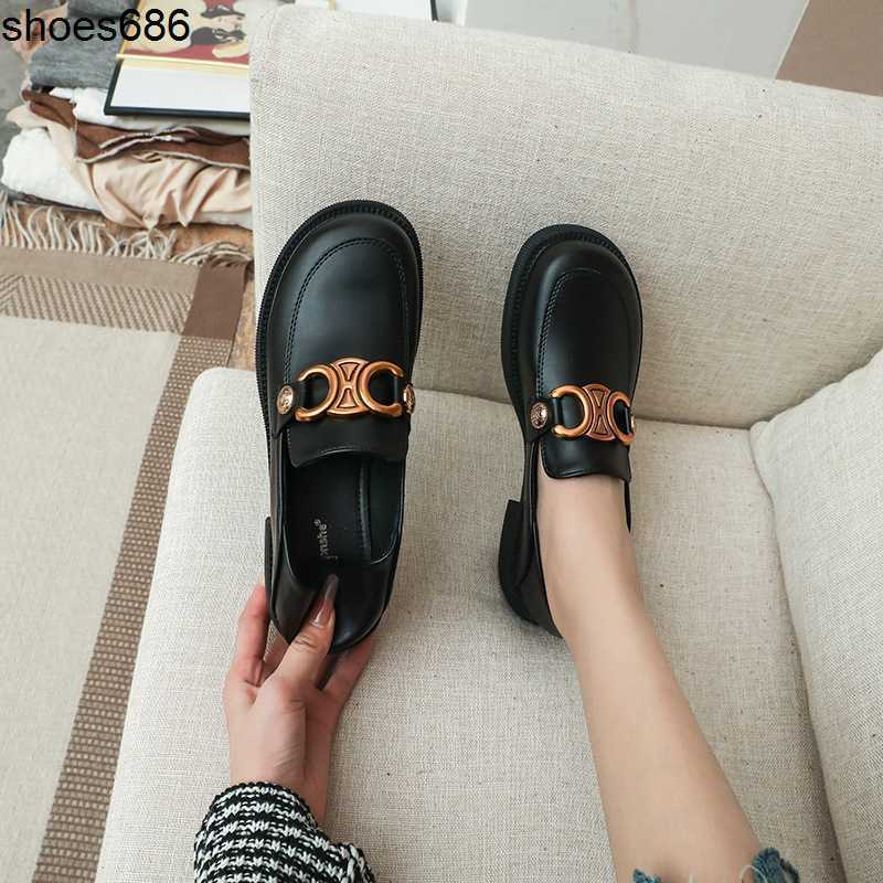 Grape Mom's same Triumphal Arch Lefu Shoes Women's thick heel round toe thick sole two small leather shoe flat sole shoes, Black
Grape Mom's same Triumphal Arch Lefu Shoes Women's thick heel round toe thick sole two small leather shoe flat sole shoes, Black