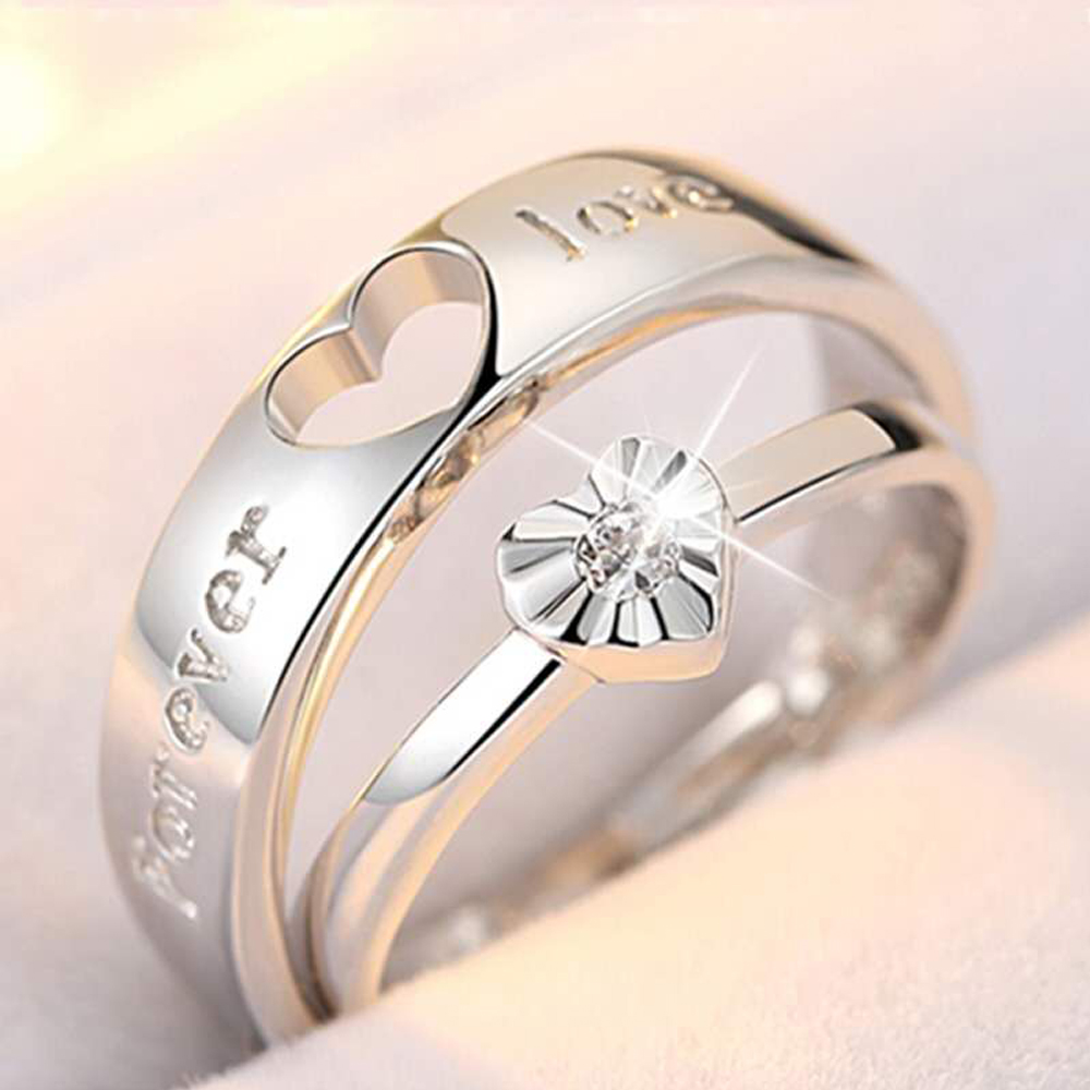Heart Shape Copper Plated Platinum Adjustable Couple Rings Lover Men Women Engagement Wedding Finger Jewelry Valentine's Day Gift Accessory
Heart Shape Copper Plated Platinum Adjustable Couple Rings Lover Men Women Engagement Wedding Finger Jewelry Valentine's Day Gift Accessory