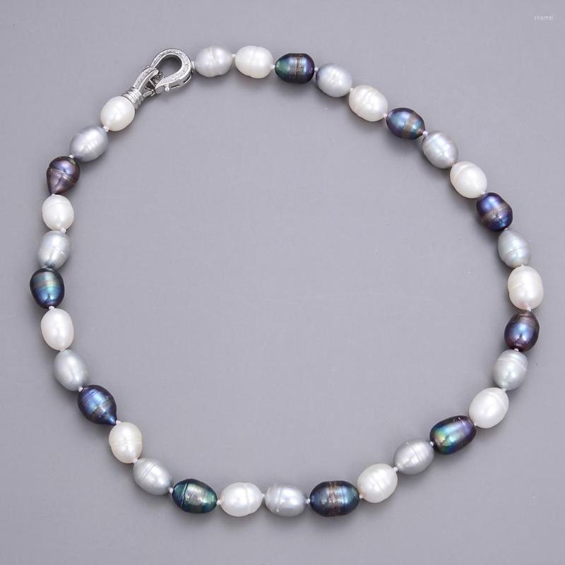 Choker Natural Freshwater Cultured Black Gray White Rice Pearl Mixed Color Necklace 17" For Women Girl Jewelry Gift
Choker Natural Freshwater Cultured Black Gray White Rice Pearl Mixed Color Necklace 17" For Women Girl Jewelry Gift