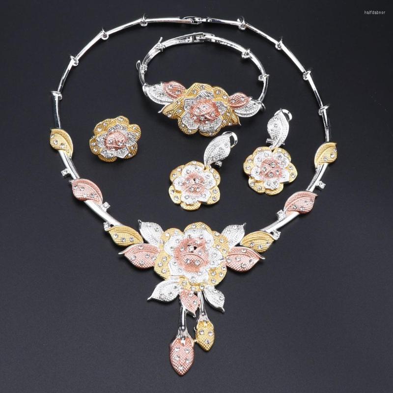 Necklace Earrings Set OEOEOS Dubai Classic Flower Shape Bracelet Ring For Women Wedding Bride, Picture shown
Necklace Earrings Set OEOEOS Dubai Classic Flower Shape Bracelet Ring For Women Wedding Bride, Picture shown