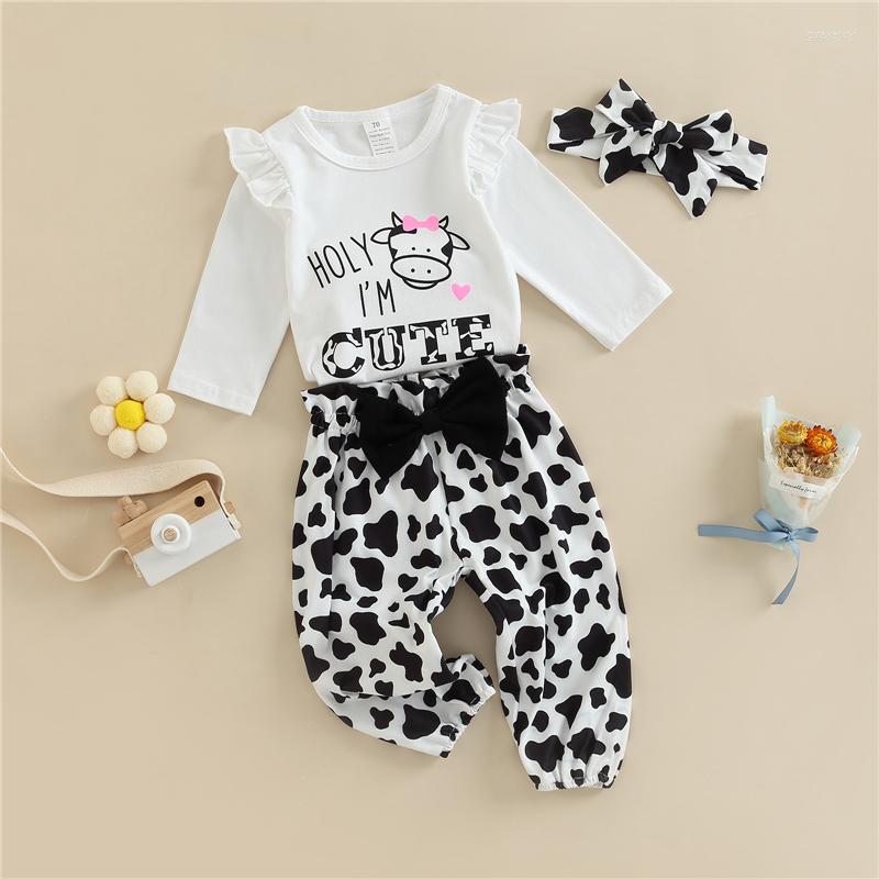 Clothing Sets 3Pcs Baby Girls Fall Outfit Letter Print Long Sleeve Romper Cow Pants Headband Set For Toddlers Clothes, Picture shown
Clothing Sets 3Pcs Baby Girls Fall Outfit Letter Print Long Sleeve Romper Cow Pants Headband Set For Toddlers Clothes, Picture shown