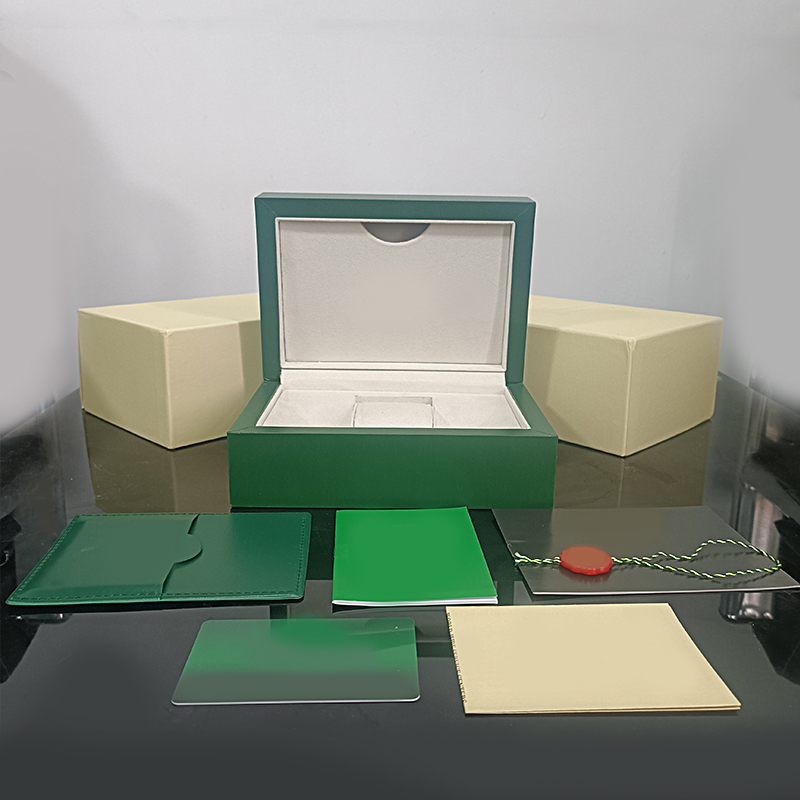 Rolex Luxury watch Mens Watch Box Cases Original Inner Outer Womans Watches Boxes Men Wristwatch Green Boxs booklet card 126610 submarine Accessories