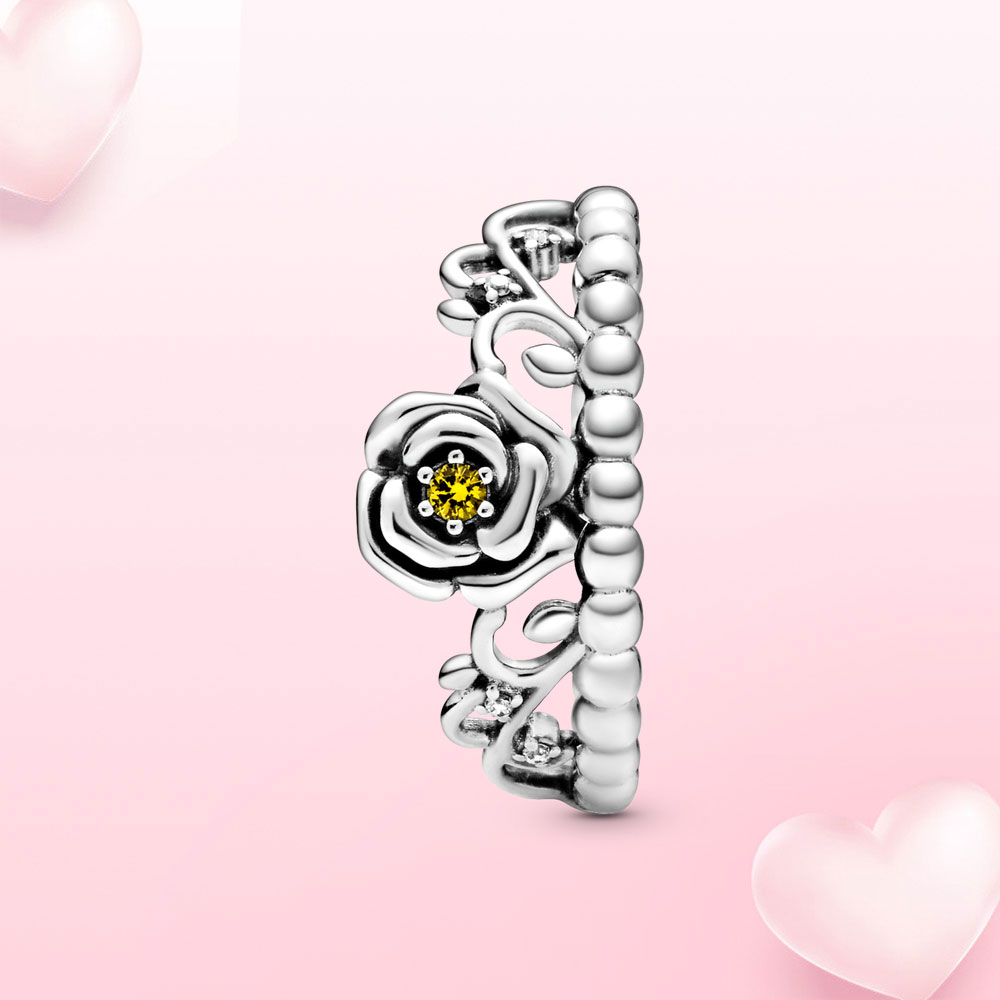 New Popular 925 Sterling Silver Rings Rose Luster Jewelry Fashion Beauty And Beast European And American Style Wedding Accessories