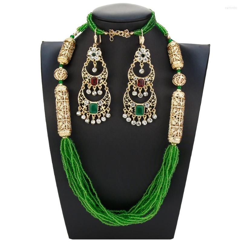 Necklace Earrings Set Sunspicems Gold Color Algeria Bride Wedding Multilayer Beads Chain Long Drop Earring Caftan Chest, Picture shown
Necklace Earrings Set Sunspicems Gold Color Algeria Bride Wedding Multilayer Beads Chain Long Drop Earring Caftan Chest, Picture shown