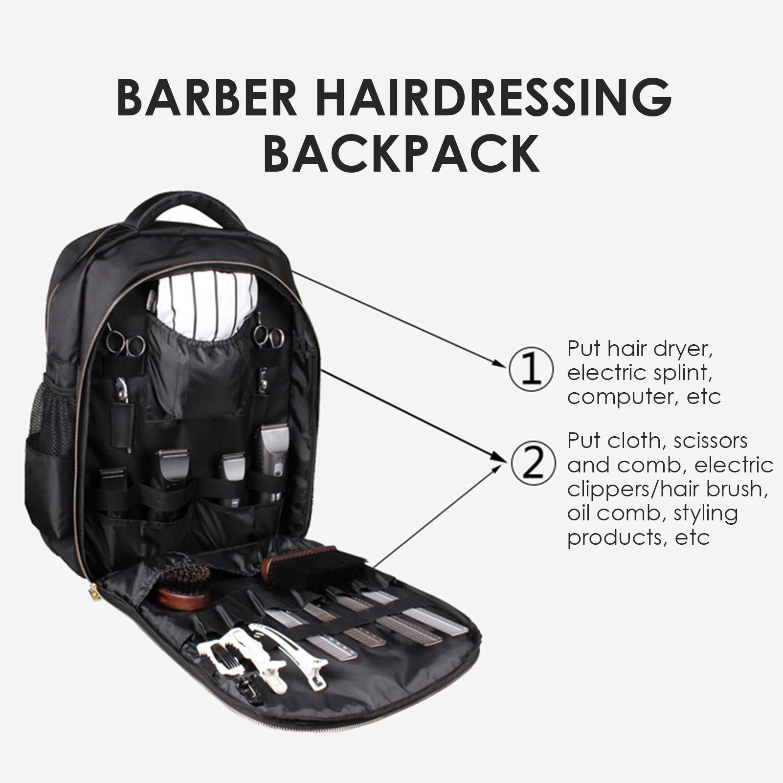 Other Hair Cares Multi-Purpose Dressing Tool Backpack Waterproof Barber Scissors Bag Lage Storage Case Cutting Tools Organizer 221107