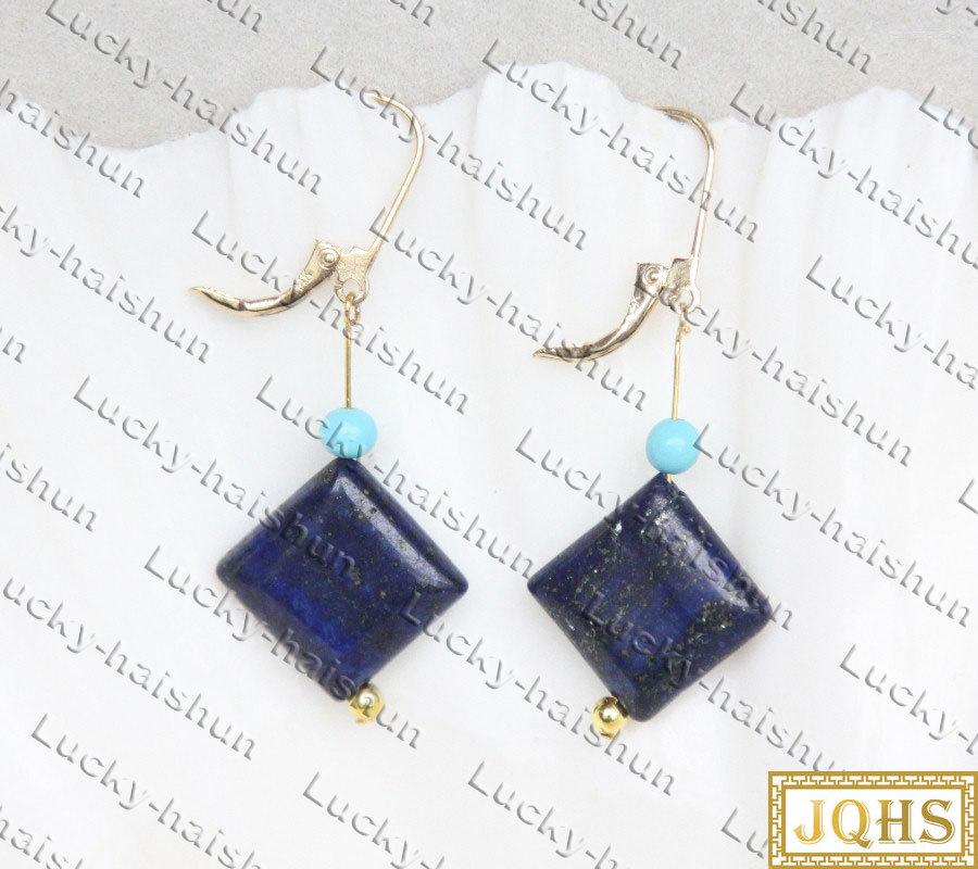 Stud Earrings Natural Dangle 2" 14mm Square Coin Lapis Lazuli Turquoise 14KT Solid Gold Hoop C487
Stud Earrings Natural Dangle 2" 14mm Square Coin Lapis Lazuli Turquoise 14KT Solid Gold Hoop C487