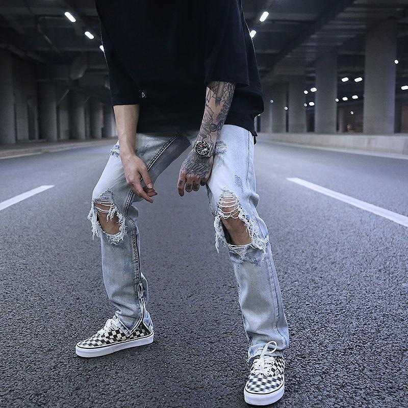 Fashion Men' Fog Pants Jeans High Street Men Slim Straight Justi Biber Ripped Hip Hop Fit Designer Luxury Elastic Y2K, Main drawing
Fashion Men' Fog Pants Jeans High Street Men Slim Straight Justi Biber Ripped Hip Hop Fit Designer Luxury Elastic Y2K, Main drawing