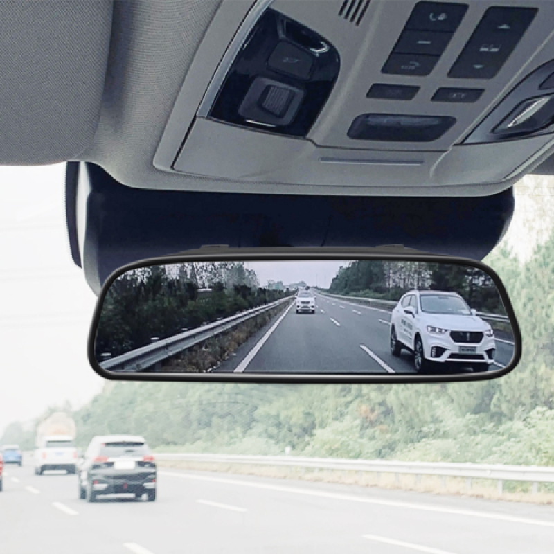 Car 4.3 Inch Rearview Mirror Monitor for Vehicle Truck Van RV Lorry Parking Rear View Backup Camera LCD Color Display 2 Vedio