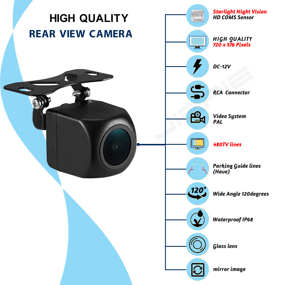 7 Inch Reversing Camera Monitor Kit Car Rear View Parking White Mirror Monitors with Night Vision Rear View Camera