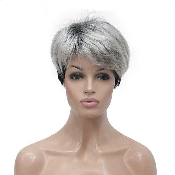 Hair Lace Wigs Xunpu Black and White Women's Short Hair Rose Net Chemical Fiber Head Cover Pixie Wig, Picture color
Hair Lace Wigs Xunpu Black and White Women's Short Hair Rose Net Chemical Fiber Head Cover Pixie Wig, Picture color