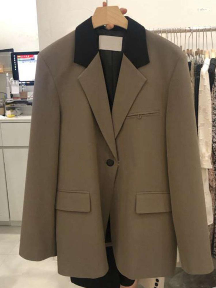 Women' Suits Long Sleeve Notched Collar Single Button Beautiful Blazer Coat 2022 Autumn Design Trend Ladies Clothes Loose Coats M930, Brown
Women' Suits Long Sleeve Notched Collar Single Button Beautiful Blazer Coat 2022 Autumn Design Trend Ladies Clothes Loose Coats M930, Brown