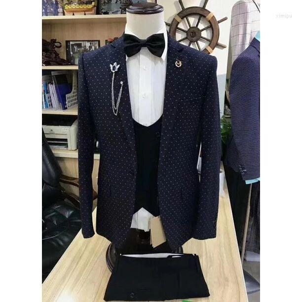 Men's Suits Classic Navy Blue Dots Blazer Black Vest Pant Groom For Wedding 2022 Man Mens Business Party Tuxedos, Picture shown
Men's Suits Classic Navy Blue Dots Blazer Black Vest Pant Groom For Wedding 2022 Man Mens Business Party Tuxedos, Picture shown