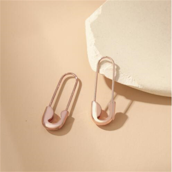 U-shaped Stud Charm Paper Clip Pin metal Gold Rose Color Earrings Jewelry Pinna Minimalist Jewelry GC1785