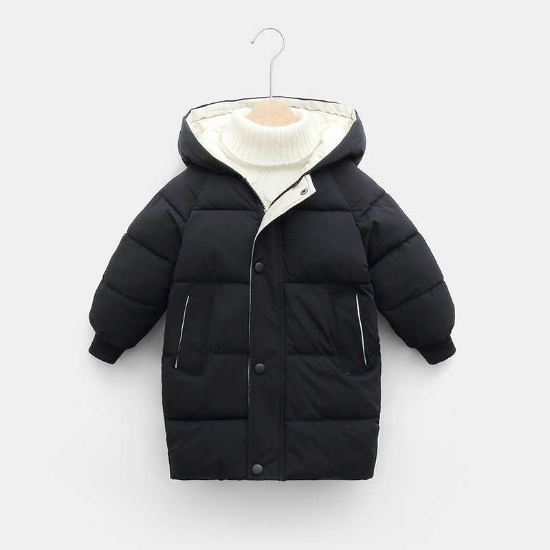 Children's Down Cotton Padded Clothes Boys' Middle And Long Girls' Winter Clothes Korean Cotton Padded Clothes Baby Thickened