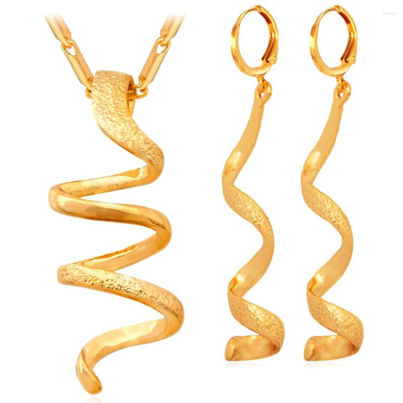 Necklace Earrings Set Collare For Women Gold/Silver Color Long Spirals Jewelry S524, Picture shown
Necklace Earrings Set Collare For Women Gold/Silver Color Long Spirals Jewelry S524, Picture shown