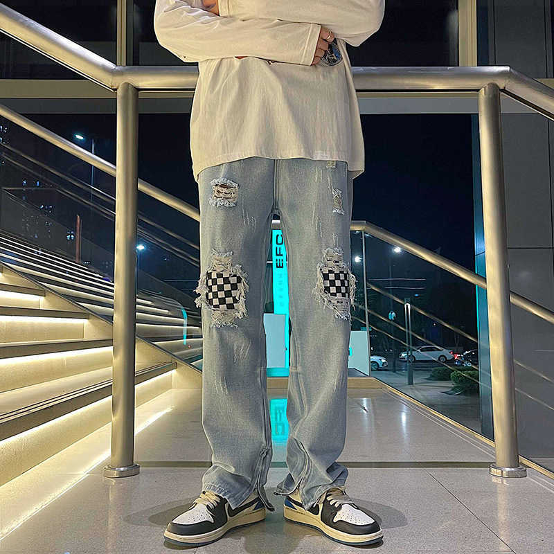 Pants Men's Fog Jeans Fashion Broken Men Street Chessboard Straight Tube Relaxed Justi Biber Ripped Hip Hop Slim Fit Designer Luxury, Light blue
Pants Men's Fog Jeans Fashion Broken Men Street Chessboard Straight Tube Relaxed Justi Biber Ripped Hip Hop Slim Fit Designer Luxury, Light blue