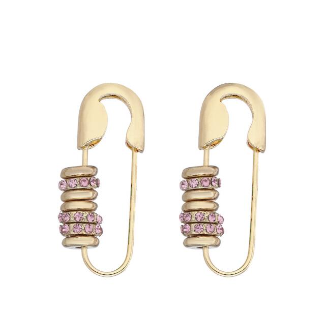Charm Unique Punk Personality Safety Pin Stud Earrings for Women Gold Filled Charm Paper Clip Puncture Ear Jewelry GC1784