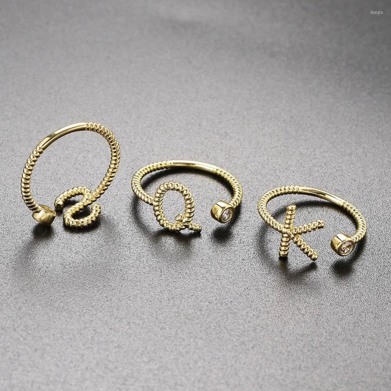 Cluster Rings Initial Letter Ring For Women Minimalist Gold Color Twist Crystal Female Friend Birthday Accessories Jewelry Wholesale KAR167
Cluster Rings Initial Letter Ring For Women Minimalist Gold Color Twist Crystal Female Friend Birthday Accessories Jewelry Wholesale KAR167