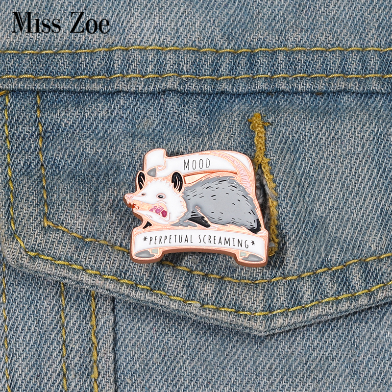 Possum Screaming Enamel Pins Custom Banner Brooches Lapel Badges Funny Animal Jewelry Gift for Kids Friends
Possum Screaming Enamel Pins Custom Banner Brooches Lapel Badges Funny Animal Jewelry Gift for Kids Friends