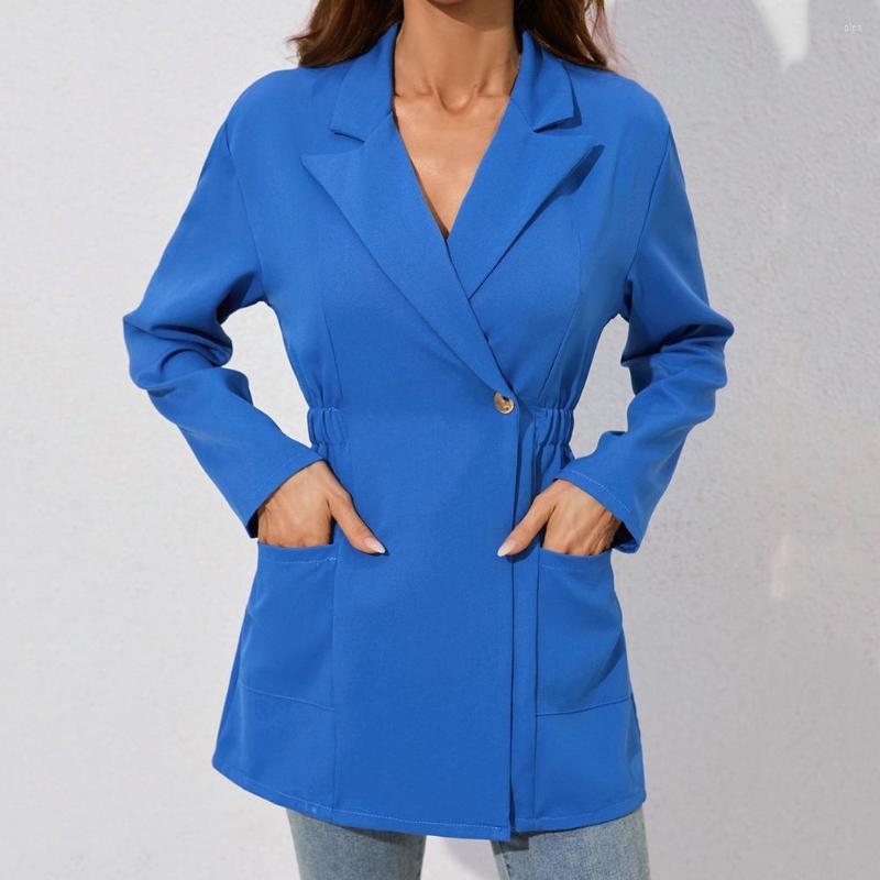 Women' Suits Stylish Women Blazer Lapel Warm Office Lady Autumn Elastic Waist Mid-length Suit Coat, Black
Women' Suits Stylish Women Blazer Lapel Warm Office Lady Autumn Elastic Waist Mid-length Suit Coat, Black