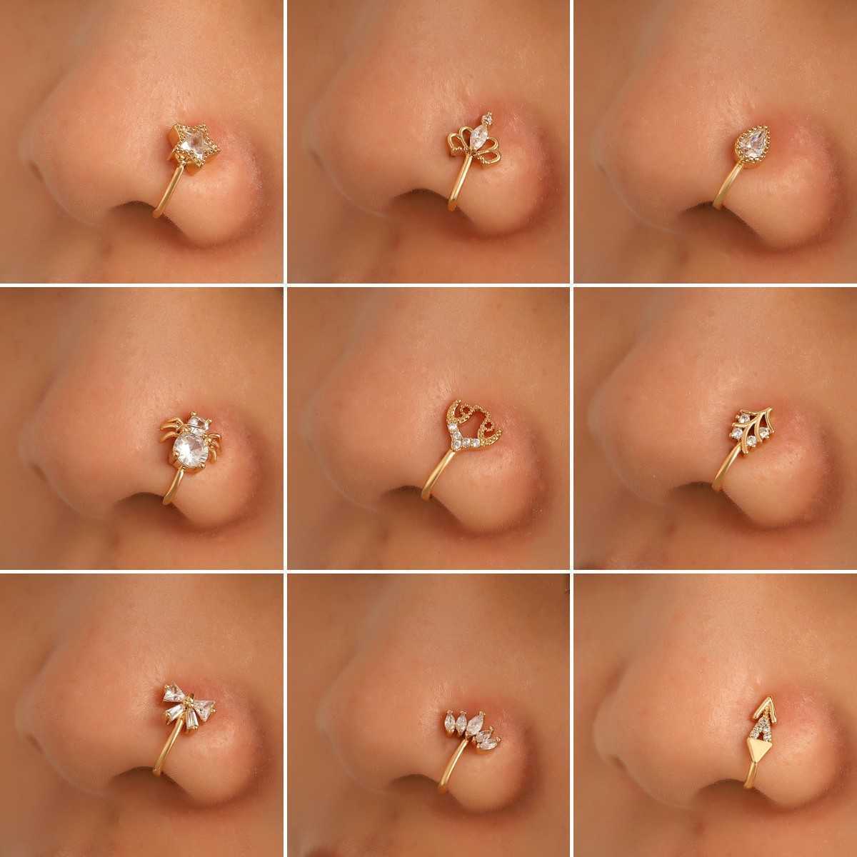 Creative non perforated U-shaped animal nose clip nose ornaments Copper zircon inlaid bee spider false nose ring piercing ornaments
Creative non perforated U-shaped animal nose clip nose ornaments Copper zircon inlaid bee spider false nose ring piercing ornaments