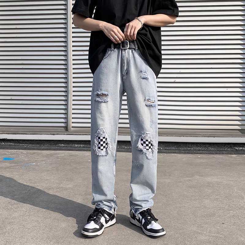 Fashion Men's Fog Pants Jeans Vibe High Street Ripped Loose Ins Straight Casual Handsome Beggar Justi Biberfashion Hip Hop Slim Fit Designer, Blue
Fashion Men's Fog Pants Jeans Vibe High Street Ripped Loose Ins Straight Casual Handsome Beggar Justi Biberfashion Hip Hop Slim Fit Designer, Blue