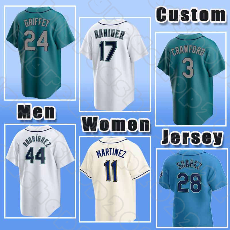 24 Ken Griffey Jr 17 Mitch Haniger Baseball 1 Kyle Lewis Jerseys 11 Edgar Martinez Mariners 28 Eugenio Suarez Alberto Rodriguez Seattle 13 Abraham Toro 75 Andres Munoz