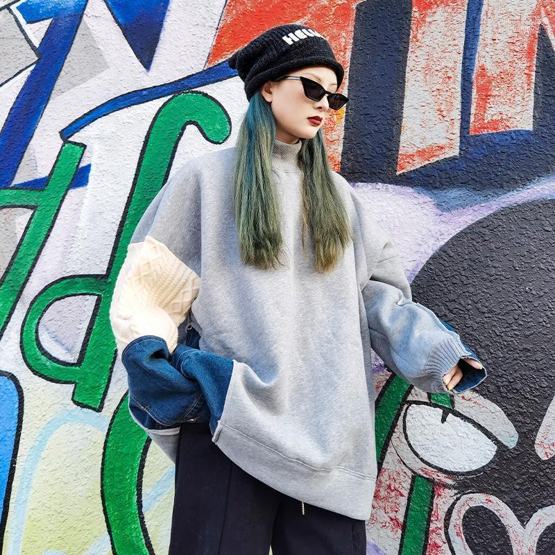 Women's Hoodies Women's & Sweatshirts Women Winter Oversized Hoodie Turtleneck Loose Sweatshirt Padded Denim Stitching Contrast Fashion, Blue
Women's Hoodies Women's & Sweatshirts Women Winter Oversized Hoodie Turtleneck Loose Sweatshirt Padded Denim Stitching Contrast Fashion, Blue