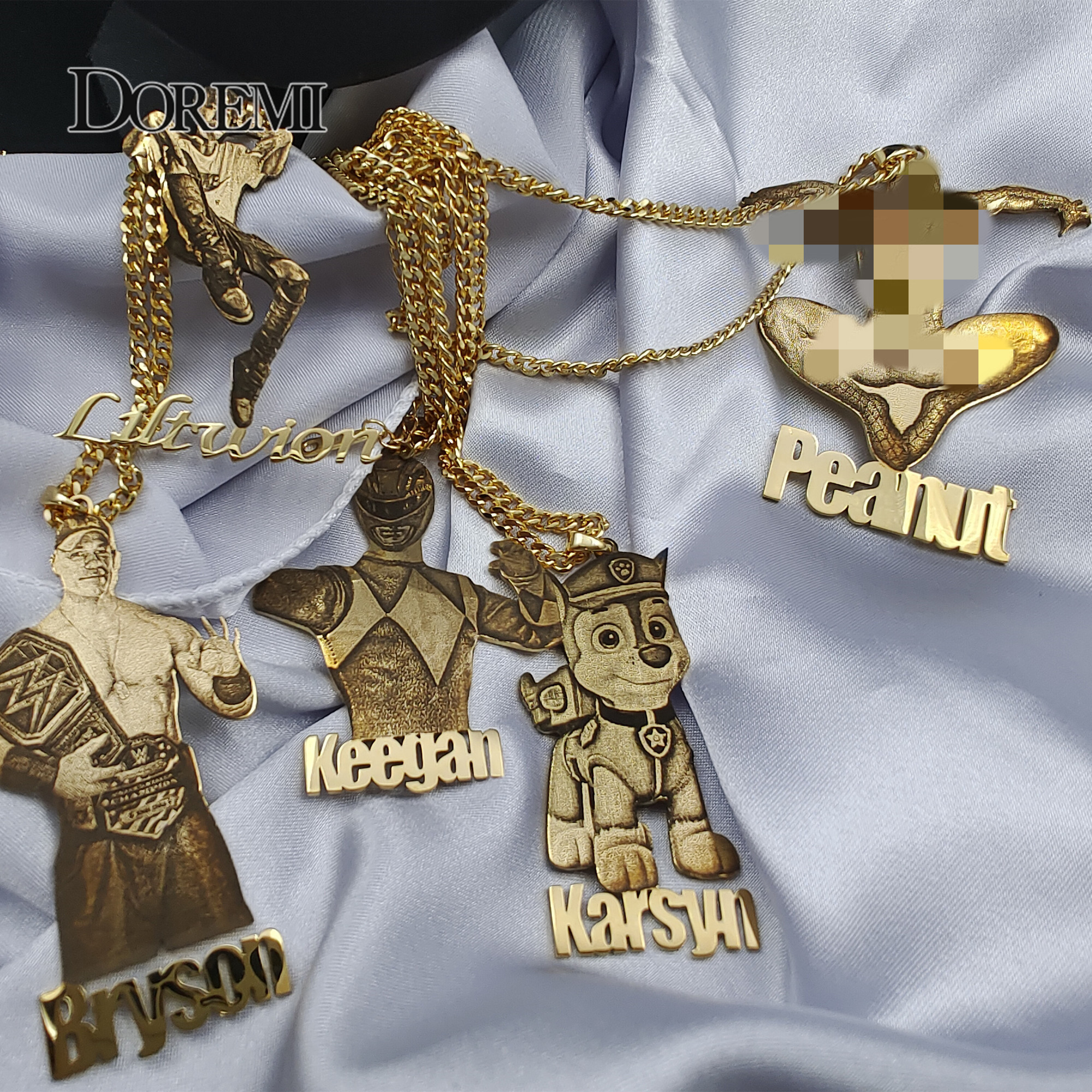 Pendant Necklaces DOREMI Custom Po Necklace with Name Pendent Picture any Character/Cartoon Nameplate Stainless for Family Gifts 221107
