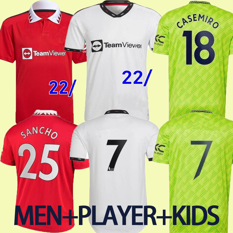 22 23 MAN UTDs soccer jersey CASEMIRO SANCHO RASHFORD ERIKSEN RONALDOs ANTONY 2022 2023 kids kit Men women football shirt Fans player version, Away
22 23 MAN UTDs soccer jersey CASEMIRO SANCHO RASHFORD ERIKSEN RONALDOs ANTONY 2022 2023 kids kit Men women football shirt Fans player version, Away