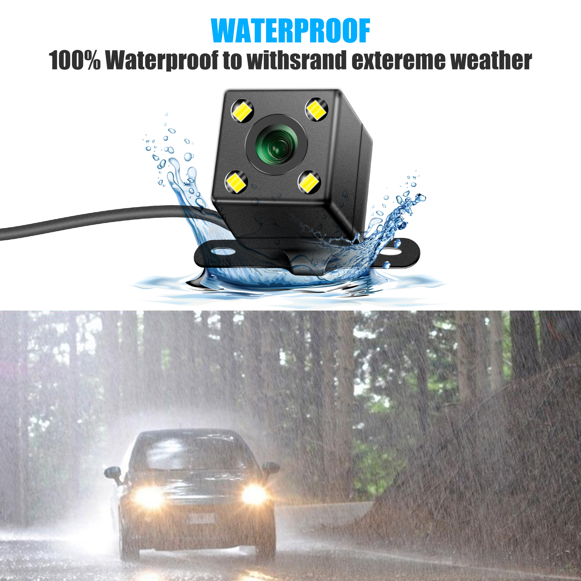 XINMY 5 Pin HD Car Rear View Camera Reverse 4LED Night Vision Video Camera Wide Angle 170 Degree Parking Camera For Car Accessories