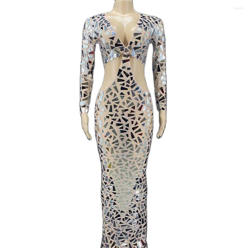 Stage Wear Club Transparent Mirror Dress Women Stretch Shining Silver Evening Birthday Celebrate Prom, Beige
Stage Wear Club Transparent Mirror Dress Women Stretch Shining Silver Evening Birthday Celebrate Prom, Beige