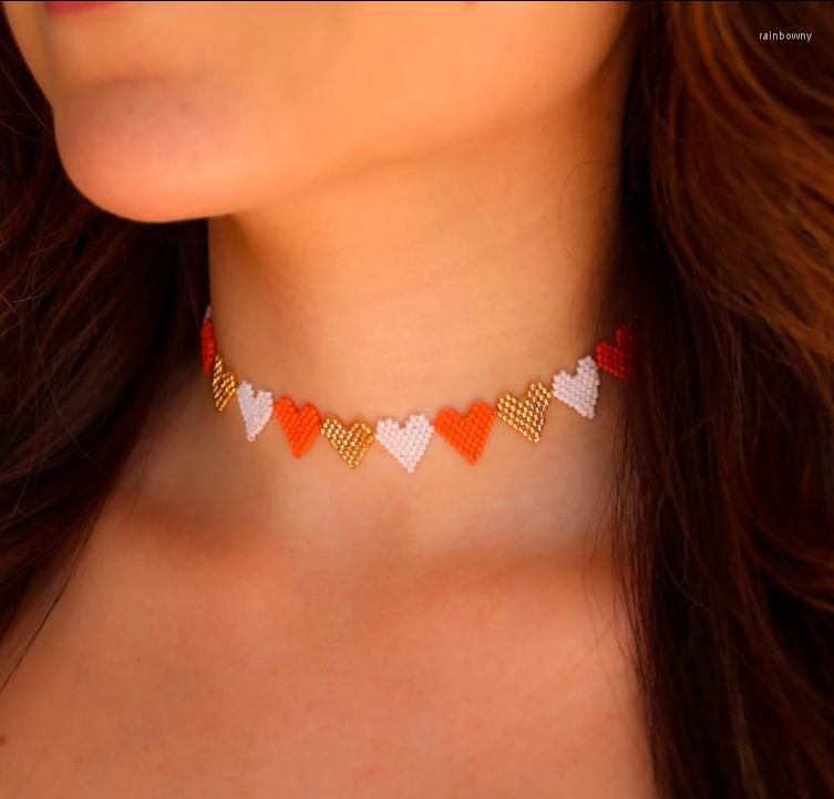Choker Fashion Miyuki Necklaces For Women Colorful Bohemian Heart Necklace Gold Chain Jewelry Handmade Woven Accessories
Choker Fashion Miyuki Necklaces For Women Colorful Bohemian Heart Necklace Gold Chain Jewelry Handmade Woven Accessories