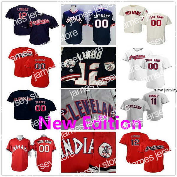 Baseball Jerseys Indians Jose Ramirez Jerseys Ricky Vaughn Carlos Santana Shane Bieber Amed Eddie Rosario Jim Thome Kenny Lofton Leonys Martin Yasiel Puig