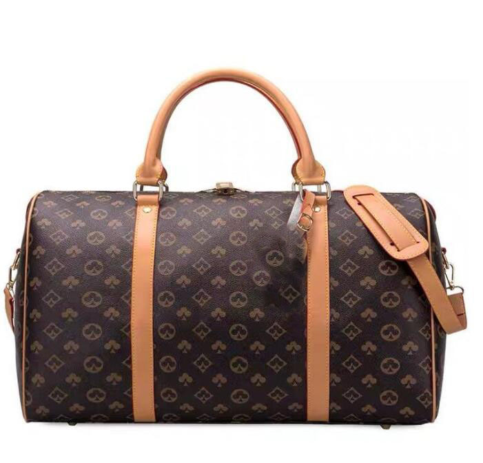 

55cm Luxury Fashion Men Women Travel Bag Duffle s Brand Designer Pu Leather Luggage Hand Sport Stuff Sacks Suitcases