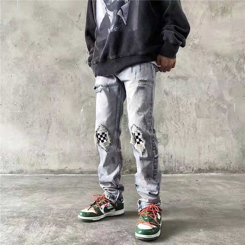 Fog Jeans Fashion Pants Men' High Street Washed Blue Creative Design Patch Decorative Straight Justi Biber Ripped Hip Hop Slim Fit Designer, N31 washed light blue
Fog Jeans Fashion Pants Men' High Street Washed Blue Creative Design Patch Decorative Straight Justi Biber Ripped Hip Hop Slim Fit Designer, N31 washed light blue