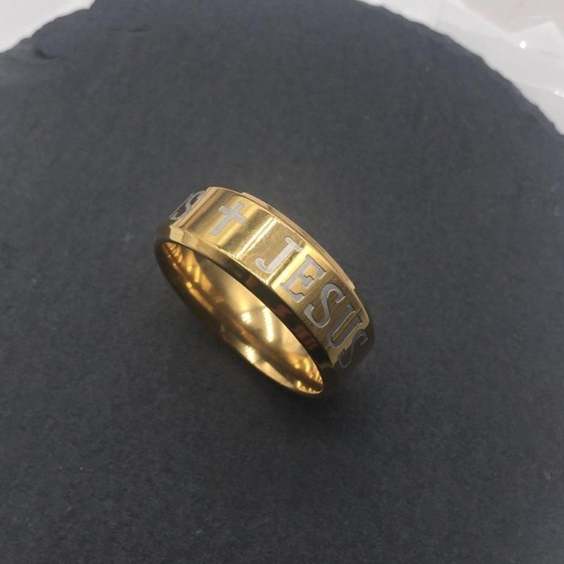 Wedding Rings 2022 Design 8mm Titanium Steel 18KF Gold Filled Men Women Jesus Cross Engraved Letter Bible Band Female Ring Anillo
Wedding Rings 2022 Design 8mm Titanium Steel 18KF Gold Filled Men Women Jesus Cross Engraved Letter Bible Band Female Ring Anillo