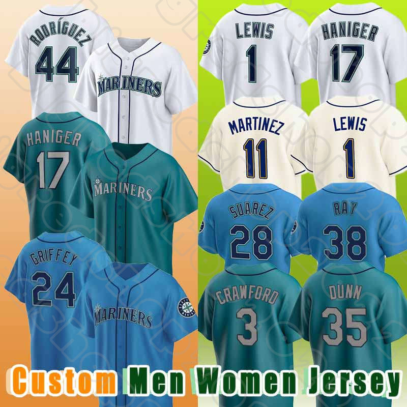 44 Julio Rodriguez Baseball Ken Griffey Jr. Jerseys Ichiro Suzuki Mariners Edgar Martinez 58 Luis Castillo 29 Cal Raleigh 50 Bryce Miller Taylor Trammell Andres Munoz