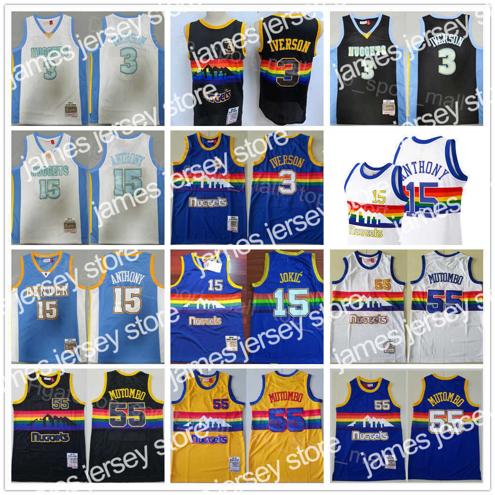 Basketball Jerseys Mitchell and Ness Basketball Retro Allen Iverson Vintage Jersey 3 Dikembe Mutombo 55 Carmelo 15 Blue Black White Yellow Team All Stitched
Basketball Jerseys Mitchell and Ness Basketball Retro Allen Iverson Vintage Jersey 3 Dikembe Mutombo 55 Carmelo 15 Blue Black White Yellow Team All Stitched