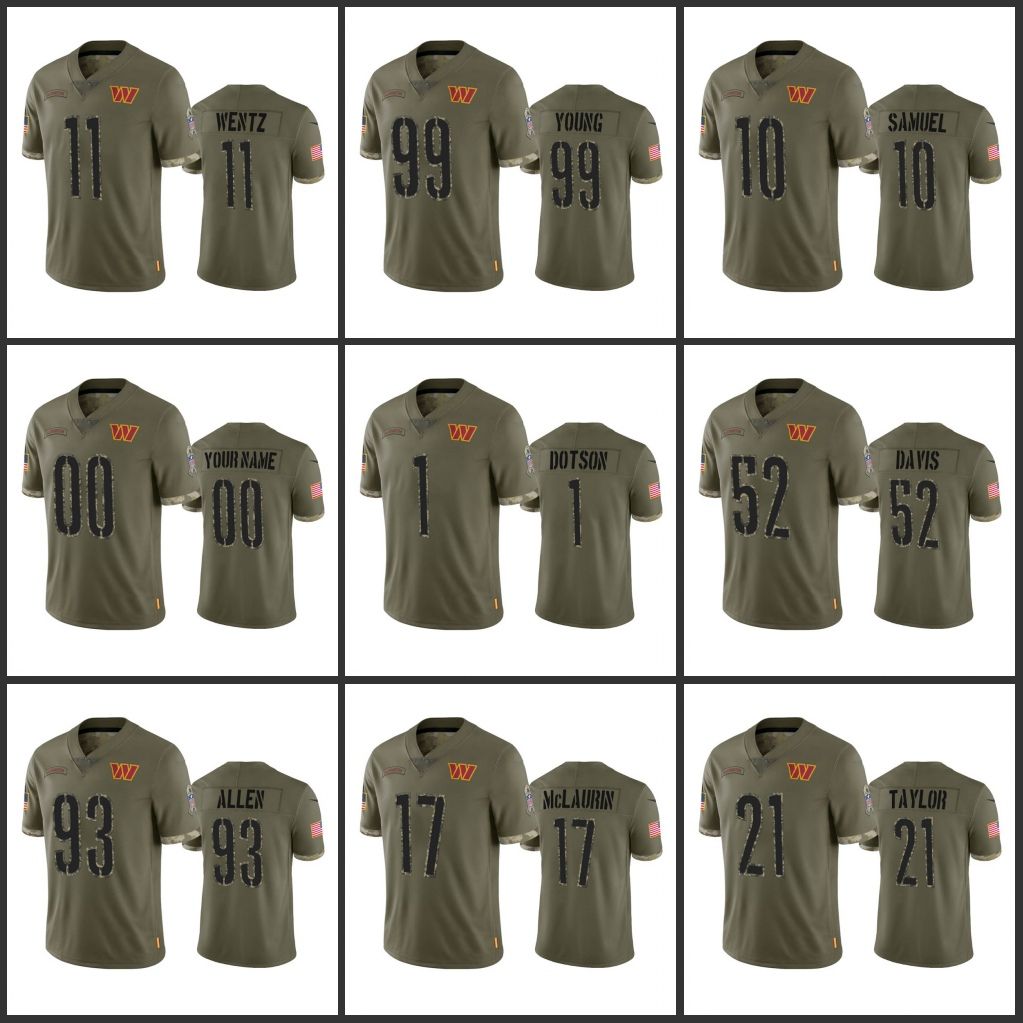 Jersey Custom Washington''Commanders''Men #21 Sean Taylor 17 Terry McLaurin 99 Chase Young 11 Carson Wentz Women YouthOlive Salute To Service Jerseys
Jersey Custom Washington''Commanders''Men #21 Sean Taylor 17 Terry McLaurin 99 Chase Young 11 Carson Wentz Women YouthOlive Salute To Service Jerseys