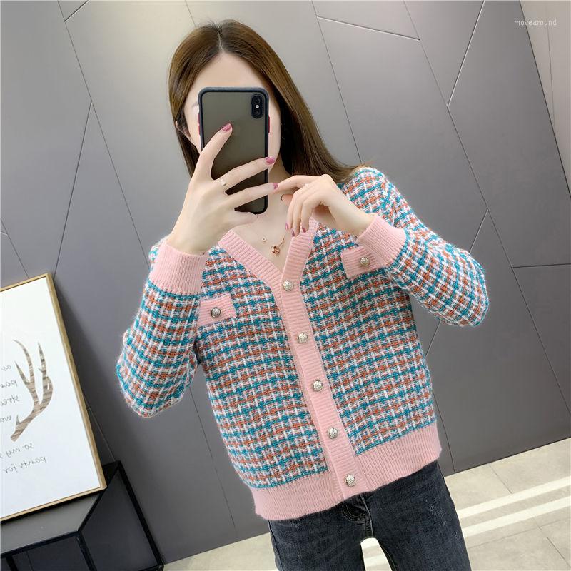 Women' Knits Woman Plaid Print Thick Knitted Cardigans Autumn Female Casual Single Breasted Tops V Neck Sweater Loose Fashion Coat Mujer, Purple
Women' Knits Woman Plaid Print Thick Knitted Cardigans Autumn Female Casual Single Breasted Tops V Neck Sweater Loose Fashion Coat Mujer, Purple