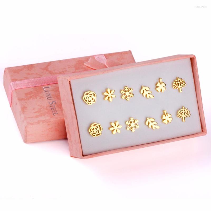 Stud Earrings LUXUSTEEL Stainless Steel 6pairs/Box Earring Sets Mixed Style Tree/Snowflake/Leave/Flower Shape Female Jewelry
Stud Earrings LUXUSTEEL Stainless Steel 6pairs/Box Earring Sets Mixed Style Tree/Snowflake/Leave/Flower Shape Female Jewelry