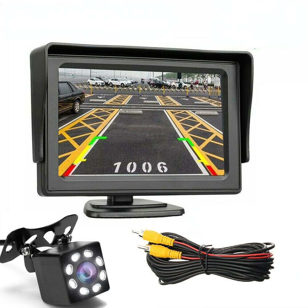 Car Rear View Camera Wide Degree 4.3 inch TFT LCD Color Display Monitor Waterproof Night Vision Reversing Backup Camera
