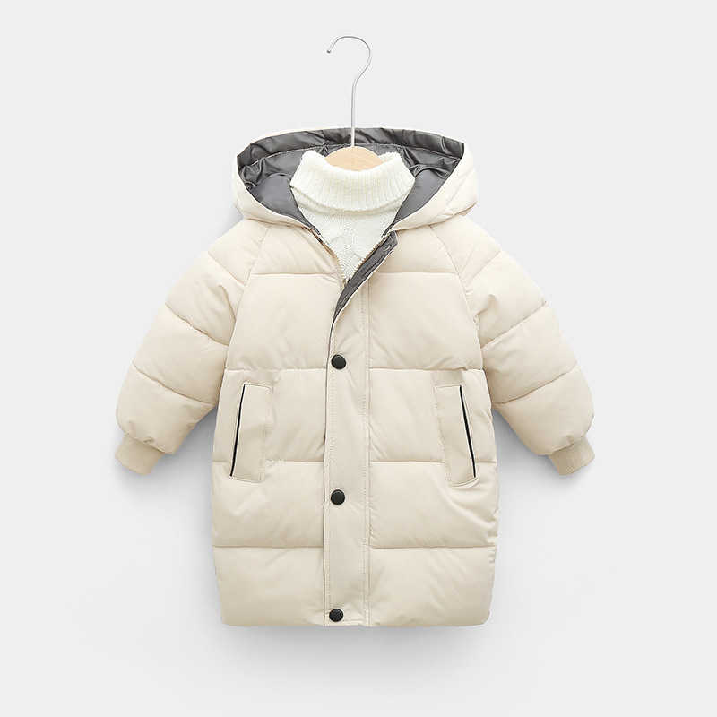Children's Down Cotton Padded Clothes Boys' Middle And Long Girls' Winter Clothes Korean Cotton Padded Clothes Baby Thickened