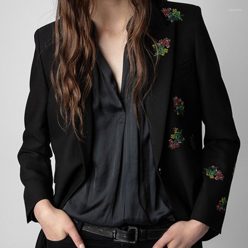 Women's Suits Floral Rhinestones Women's Black Suit Coat 2022 Fashion Cardigan Single Button Long Sleeve Office Lady Blazer
Women's Suits Floral Rhinestones Women's Black Suit Coat 2022 Fashion Cardigan Single Button Long Sleeve Office Lady Blazer