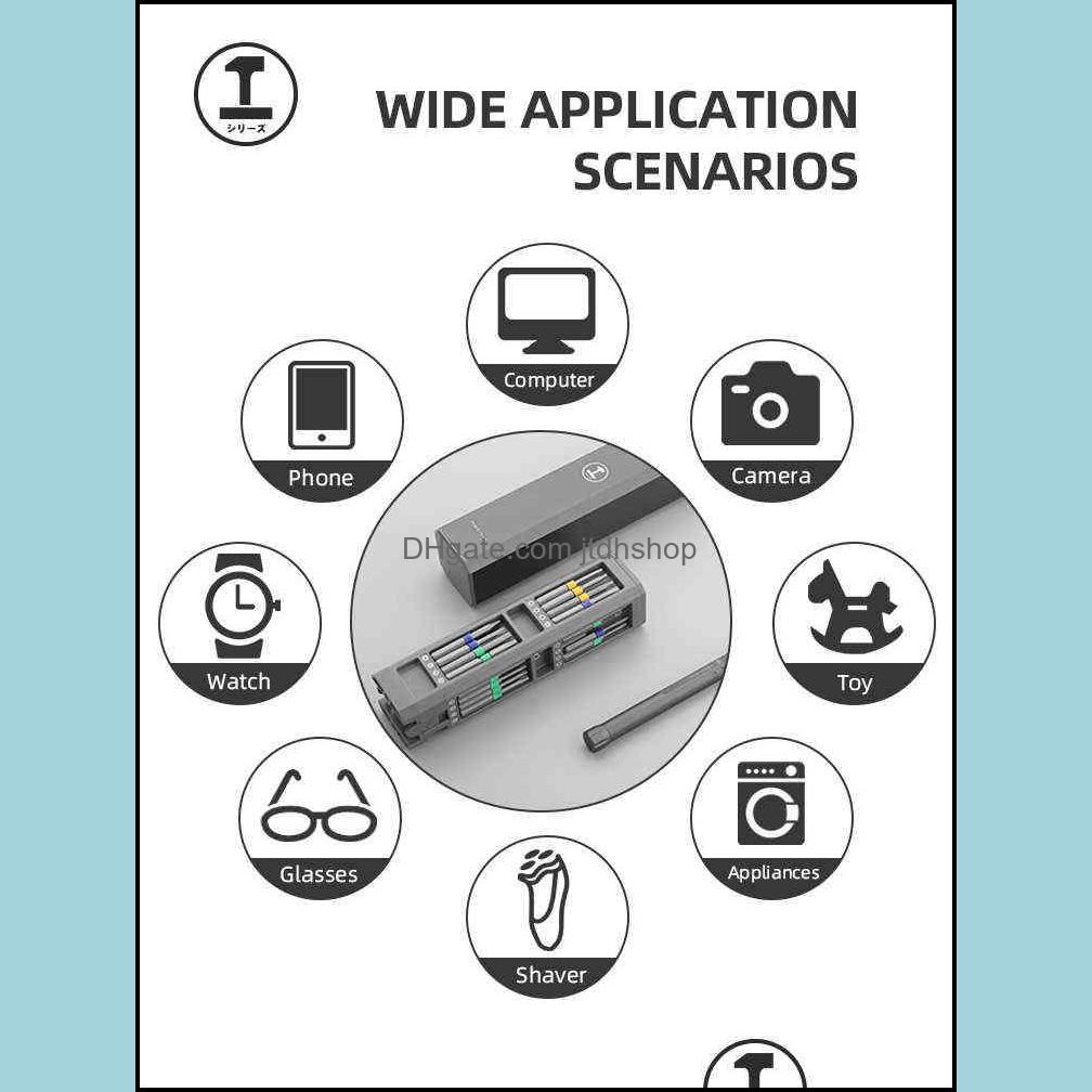Screwdrivers Screwdriver Kit 30 40 44 Precision Magnetic Bits Dismountable Screw Driver Set Mini Tool Case For Smart Home Pc Phone1753115