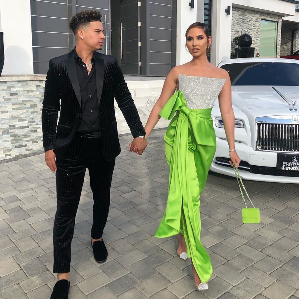 Green Jumpsuit Prom Dresses Strapless Crystal Top Outfit Gown for Special Occasions Big Bow Tie Belt Cocktail Party Dress, Blue
Green Jumpsuit Prom Dresses Strapless Crystal Top Outfit Gown for Special Occasions Big Bow Tie Belt Cocktail Party Dress, Blue